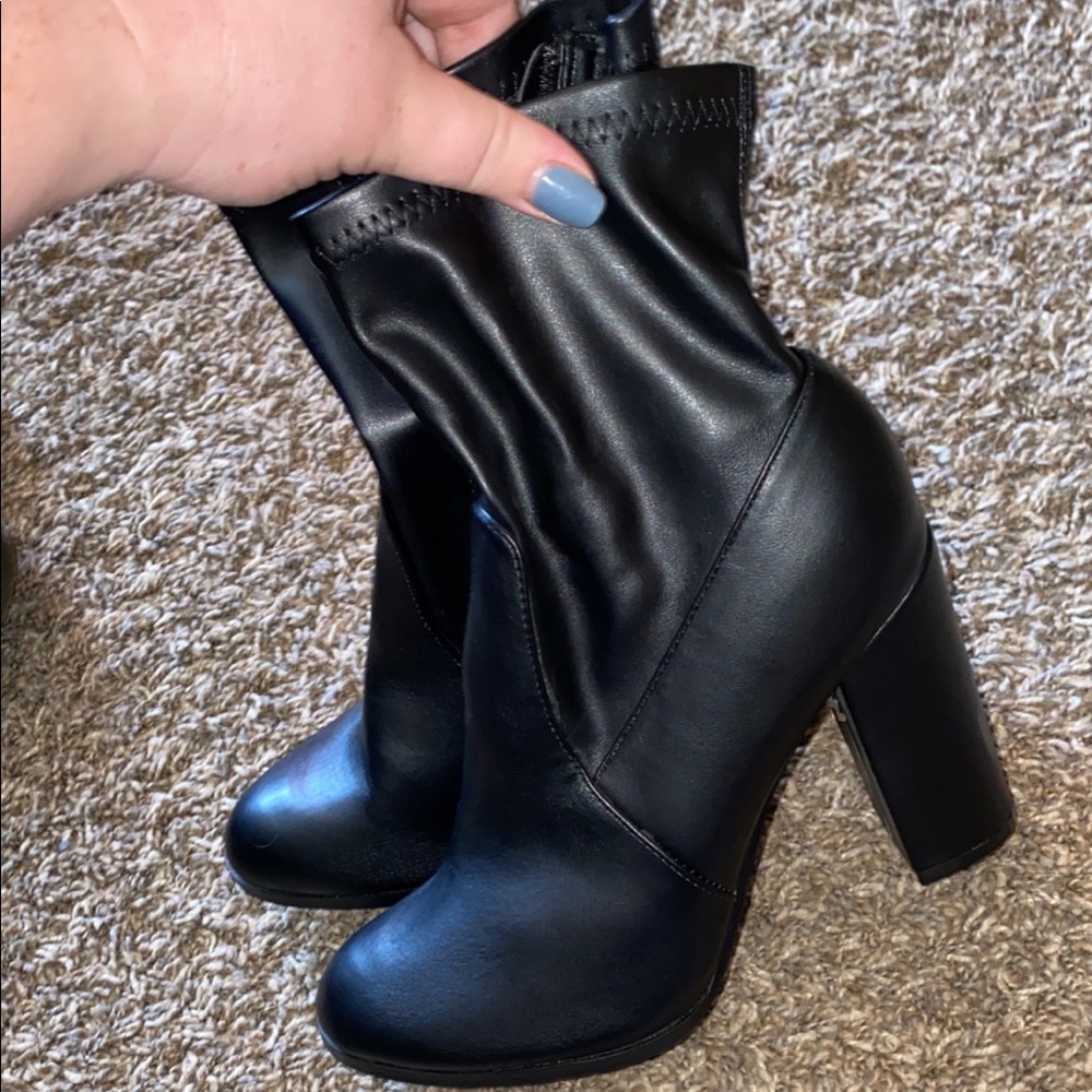 Black tall booties